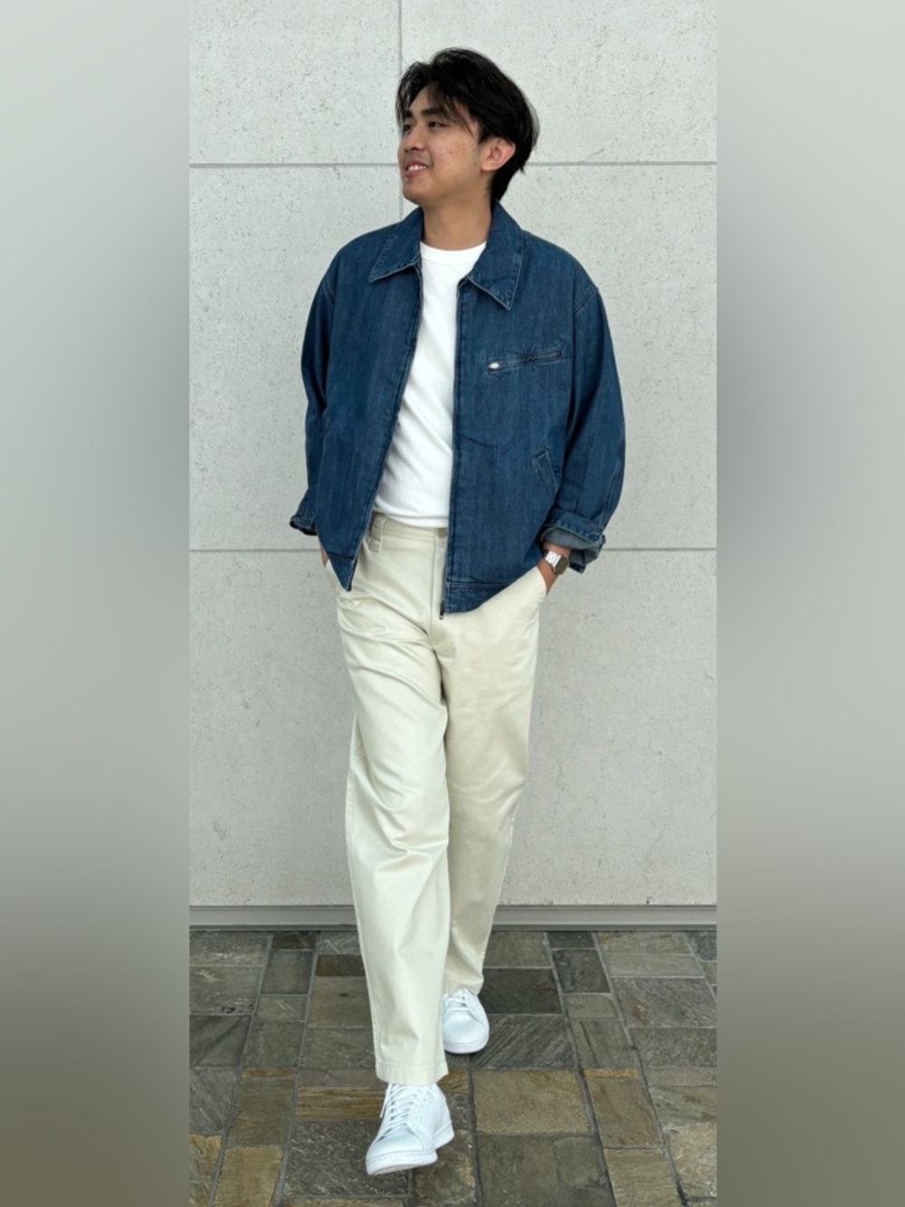 Unisex Zip-Up Blouson Jacket | Denim - Picture 8 of 9